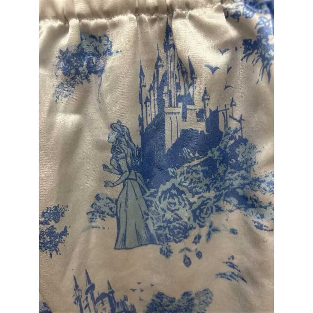 Disney‎ Princess Castle Toile Pajama Pants Women's Size Unknown Satin Sleepwear